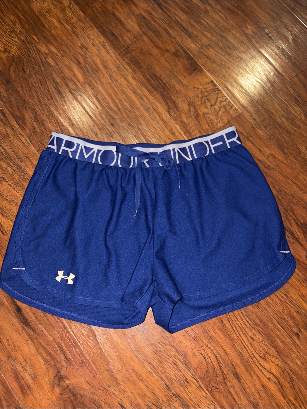 Under Armour Royal Blue Women's Athletic Shorts with Branded Waistband Medium
